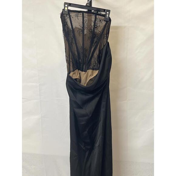 NBD NALANI DRESS maxi black strapless lace - Picture 3 of 8